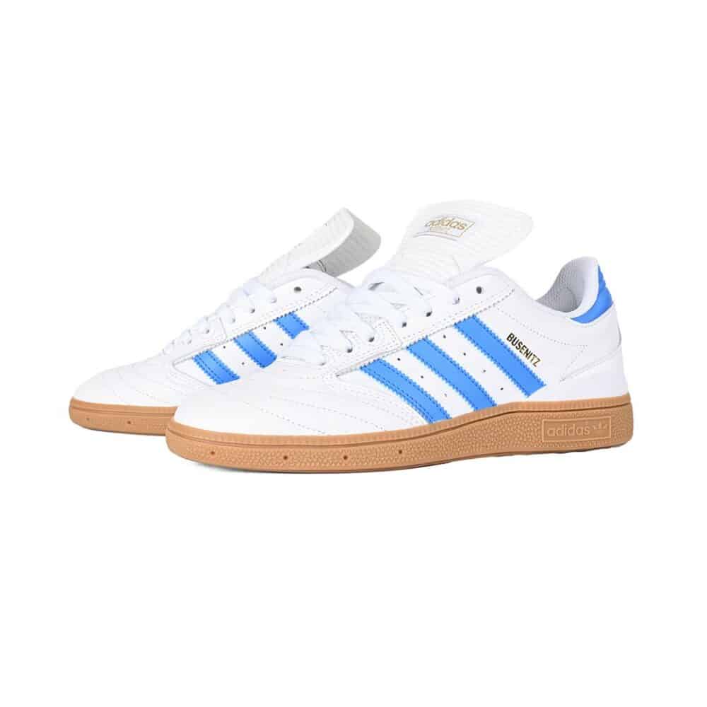 Adidas Busenitz Skate Shoes - Cloud White/Blue Bird/Gold Metallic