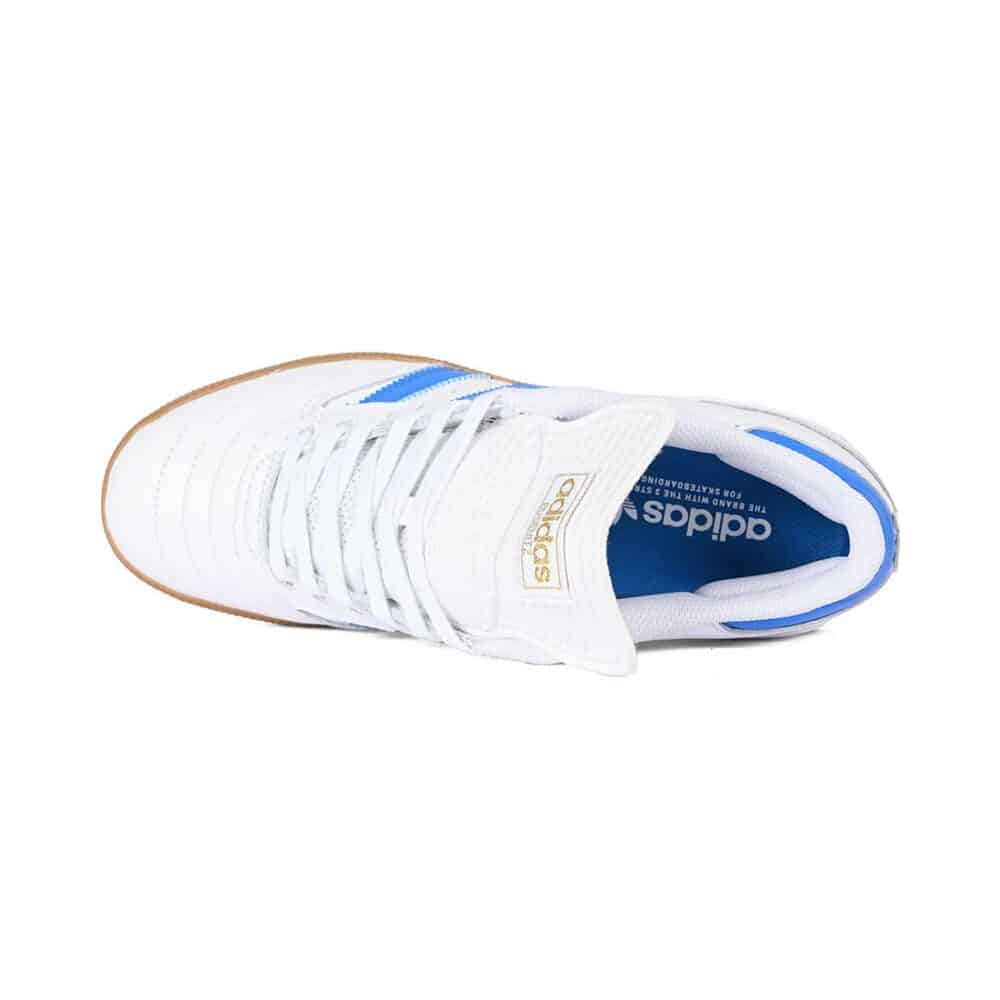 Adidas Busenitz Skate Shoes - Cloud White/Blue Bird/Gold Metallic