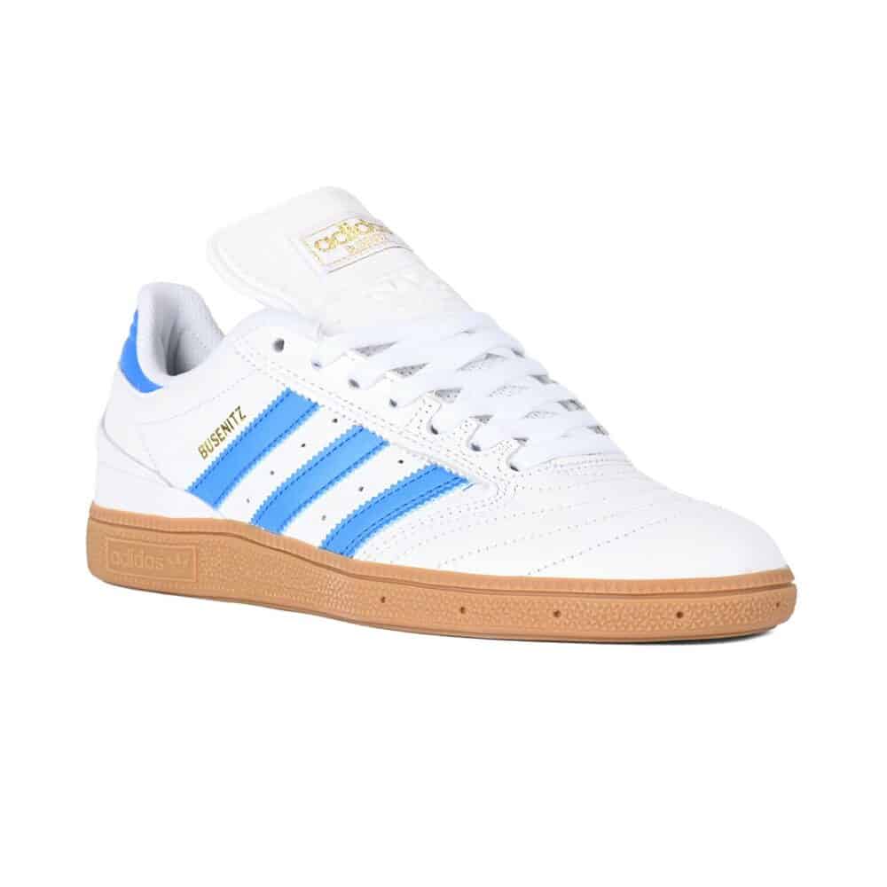 Adidas Busenitz Skate Shoes - Cloud White/Blue Bird/Gold Metallic