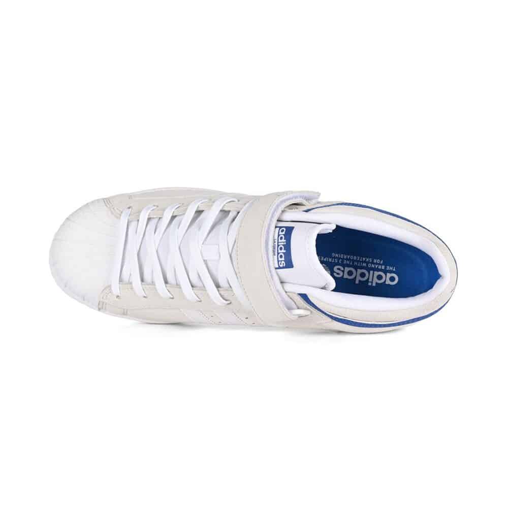 Adidas Pro Shell ADV Skate Shoes - Crystal White/Cloud White/Royal Blue