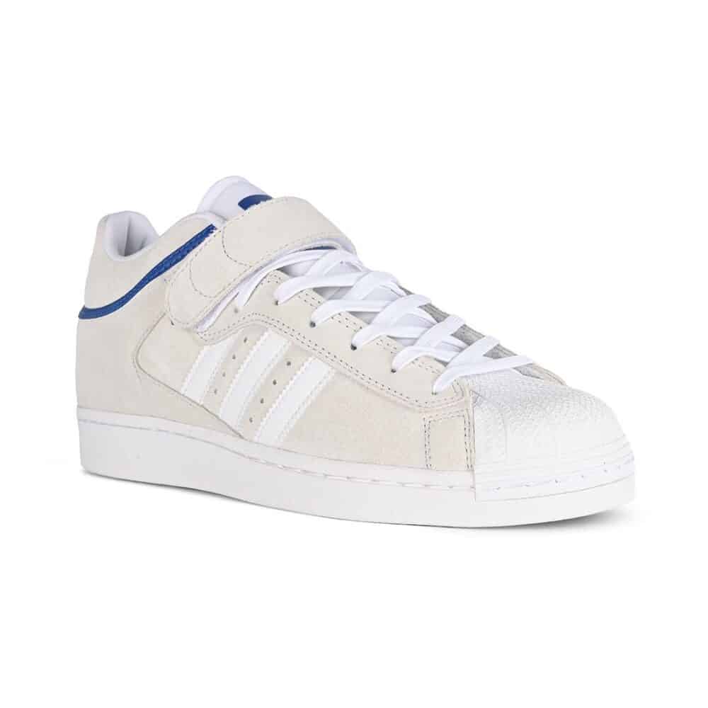 Adidas Pro Shell ADV Skate Shoes - Crystal White/Cloud White/Royal Blue