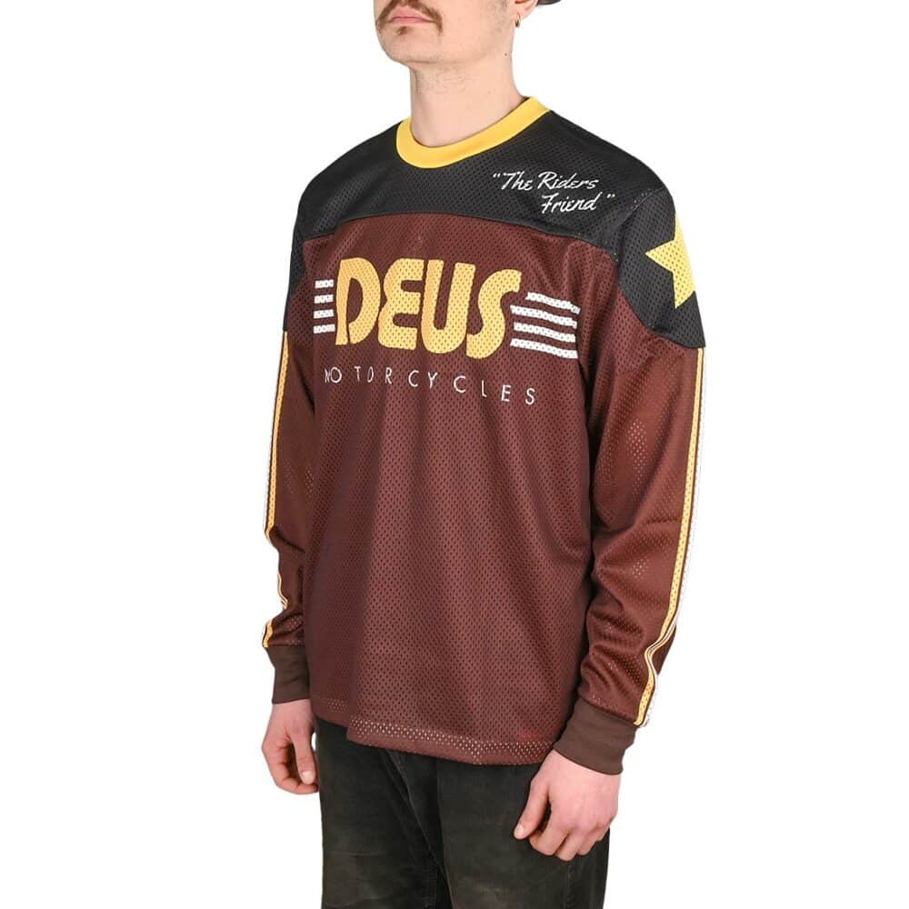 Deus Ex Machina Fantasma L/S Moto Jersey - Brown Combo
