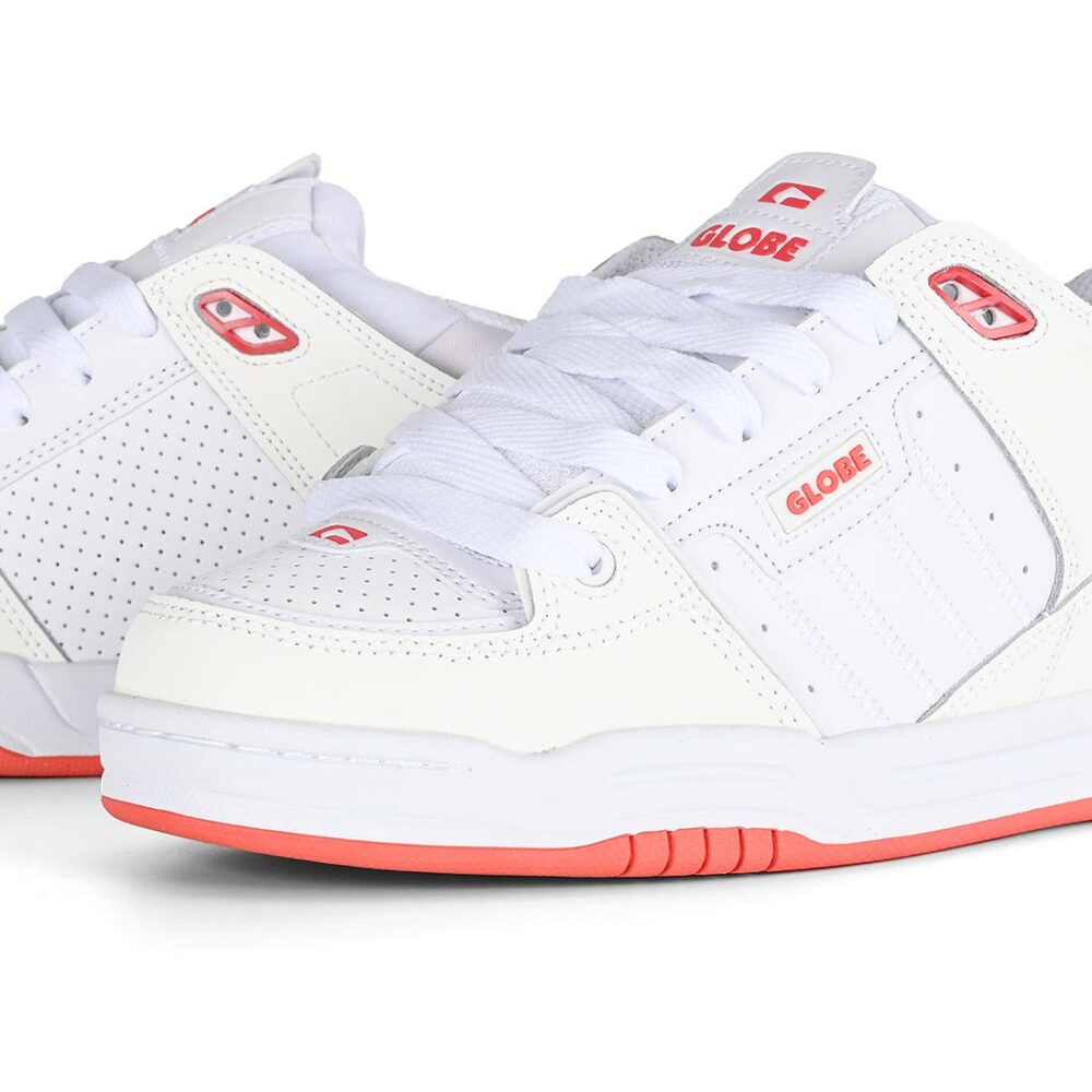 Globe Fusion Skate Shoes - White/Red