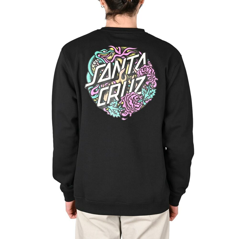 Santa Cruz Dressen Rose Two Crew Sweater - Black