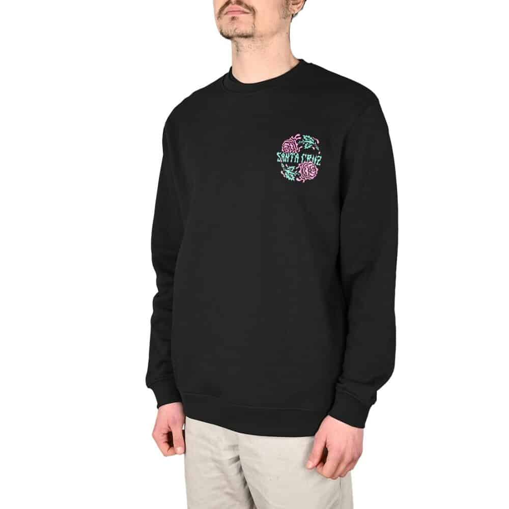 Santa Cruz Dressen Rose Two Crew Sweater - Black