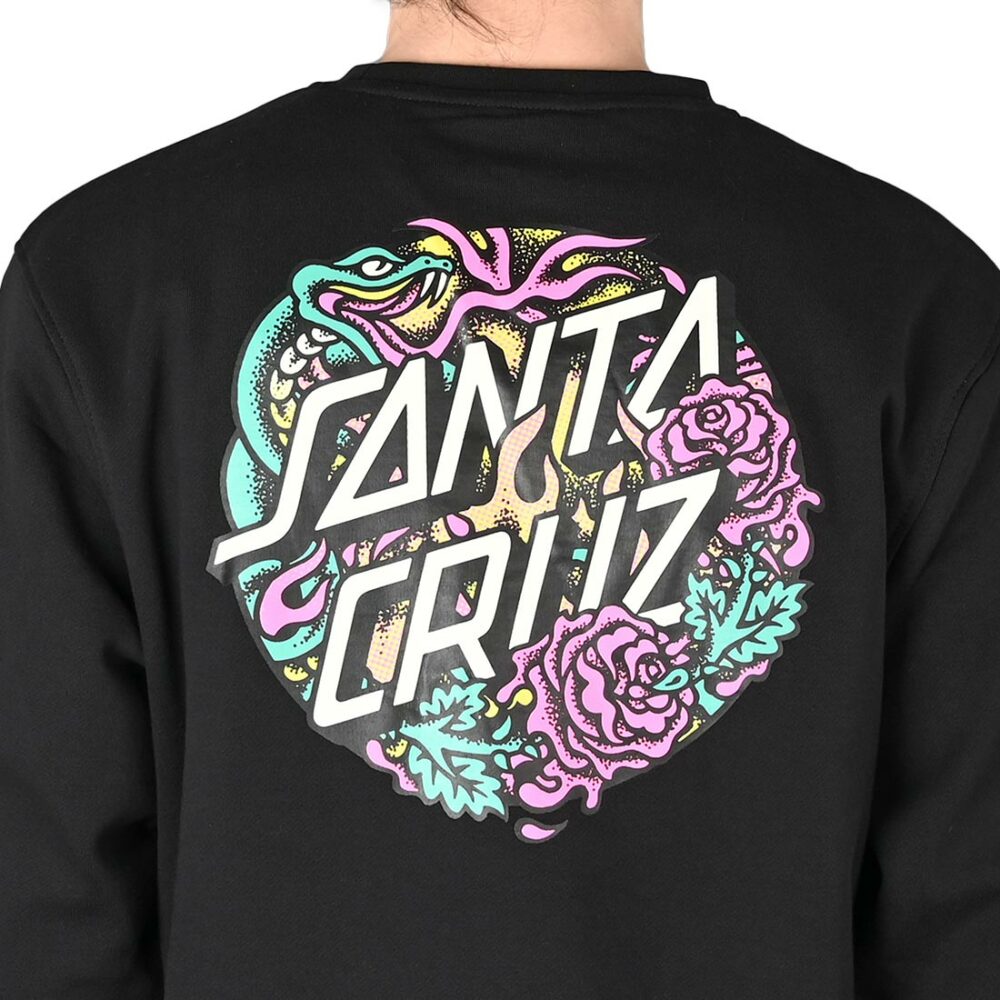 Santa Cruz Dressen Rose Two Crew Sweater - Black