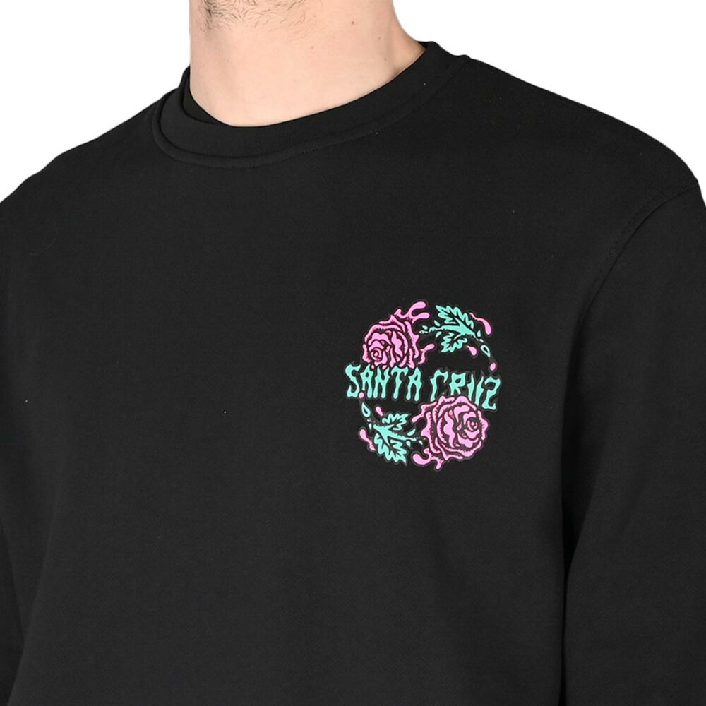 Santa Cruz Dressen Rose Two Crew Sweater - Black