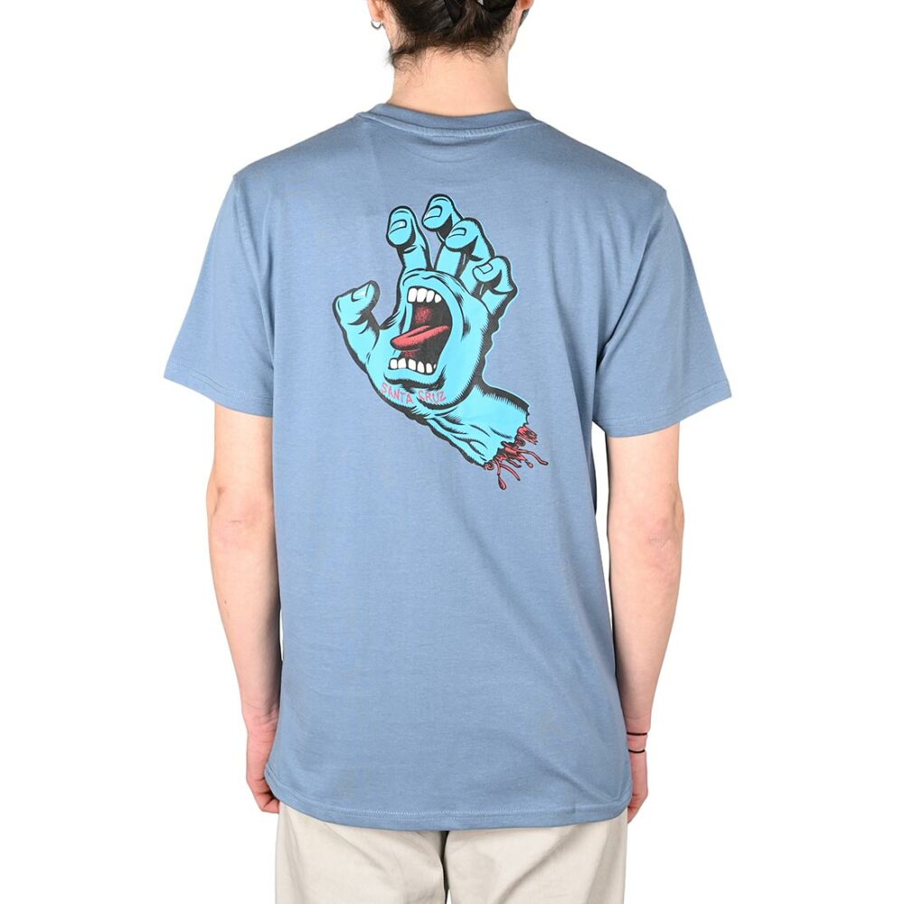 Santa Cruz Screaming Hand Chest S/S T-Shirt - Dusty Blue