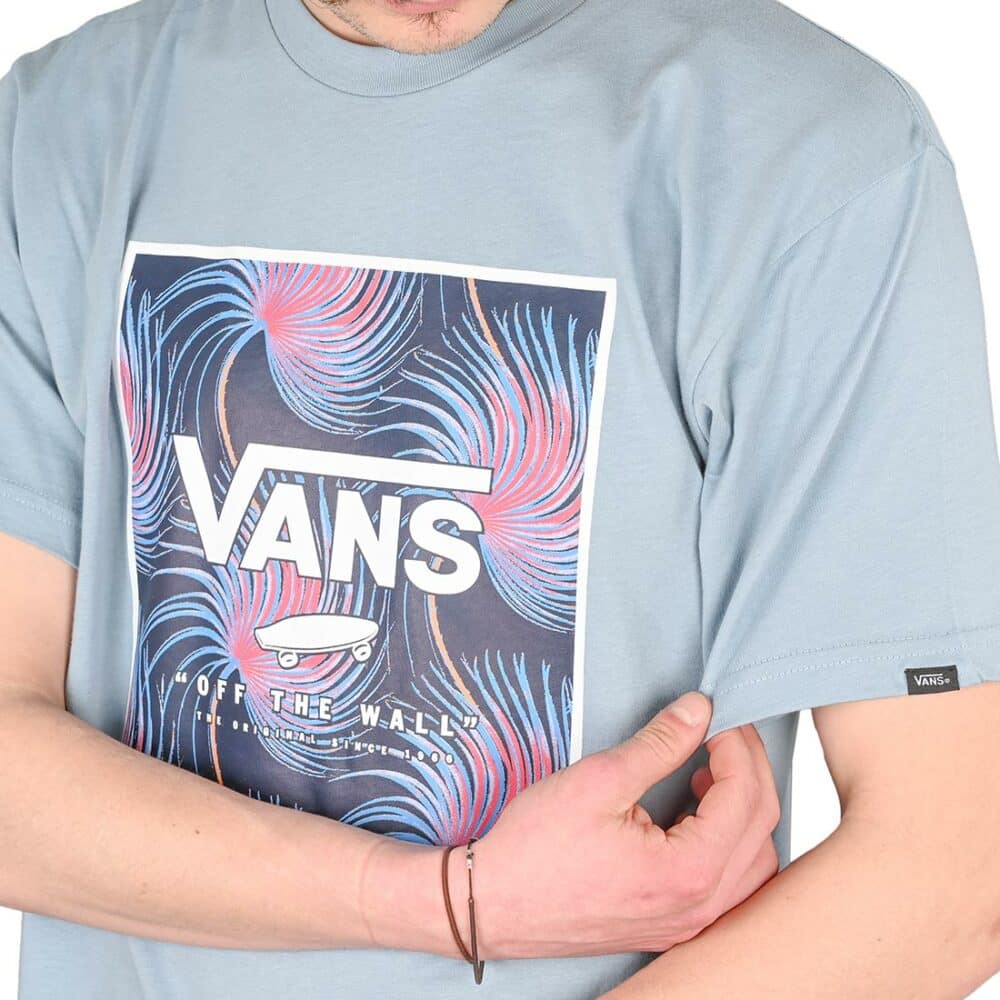 Vans Classic Print Box S/S T-Shirt - Dusty Blue/White