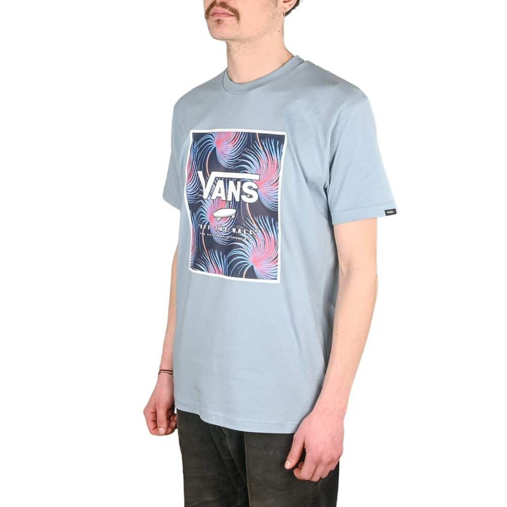 Vans Classic Print Box S/S T-Shirt - Dusty Blue/White