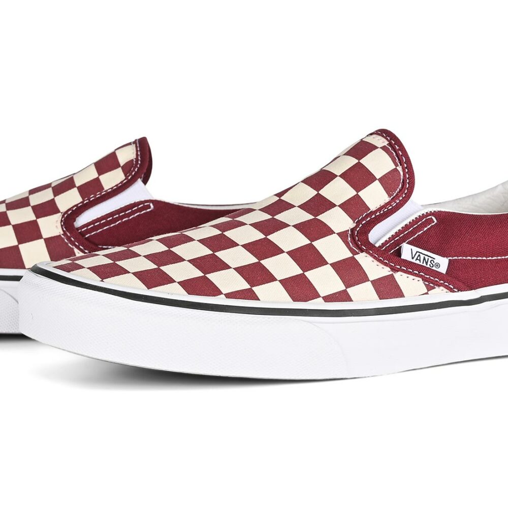 Vans Classic Slip-On Skate Shoes - Black/Mono Checkerboard