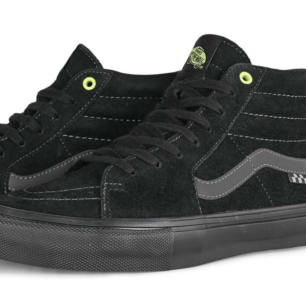 Vans Sk8-Hi Skate Shoes - Black/Sunny Lime