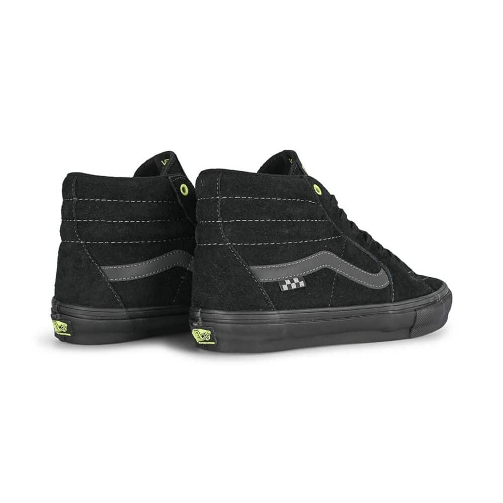 Vans Sk8-Hi Skate Shoes - Black/Sunny Lime