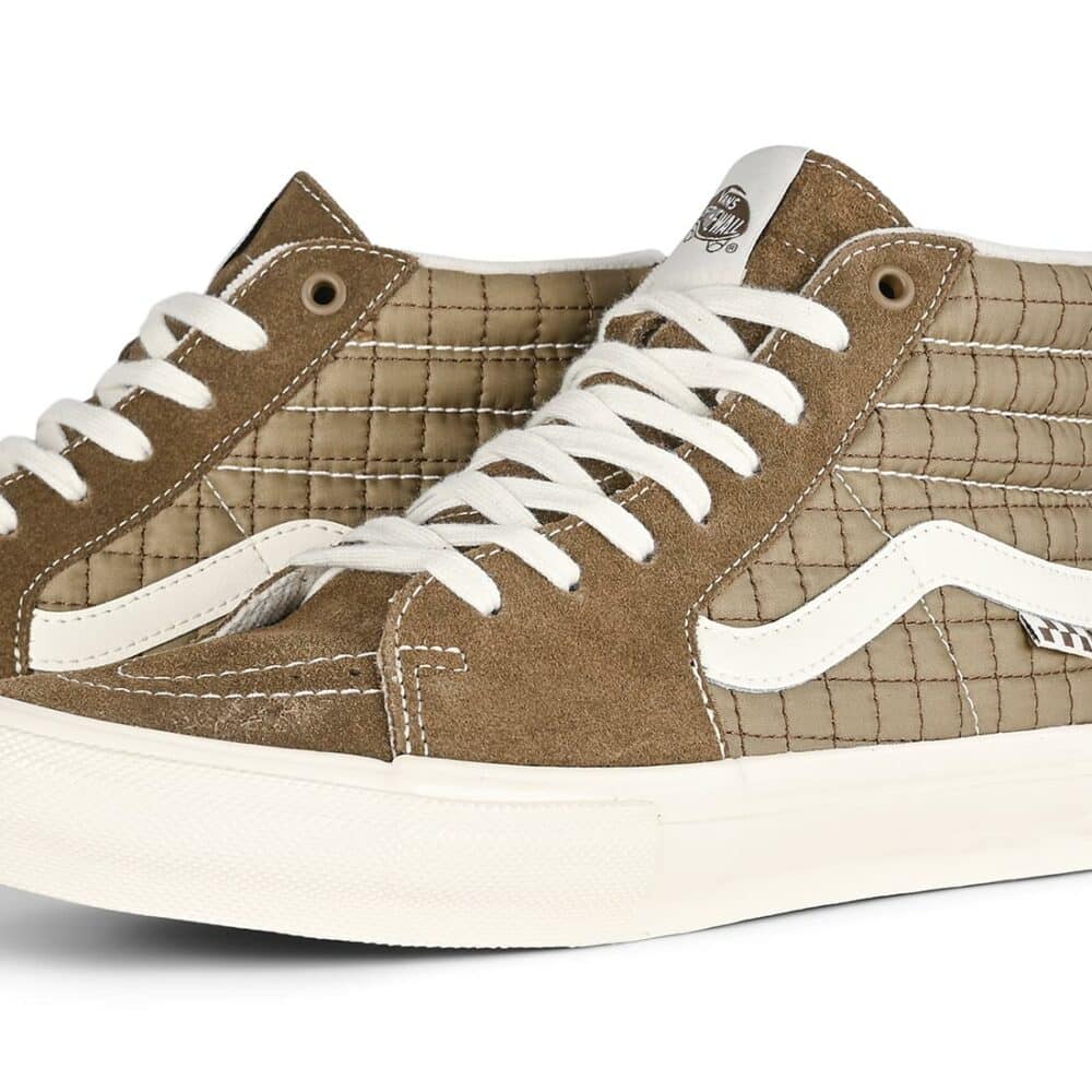 Vans Sk8-Hi Skate Shoes - Quilted Brown