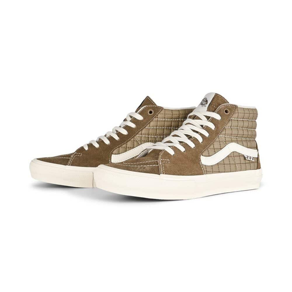 Vans Sk8-Hi Skate Shoes - Quilted Brown