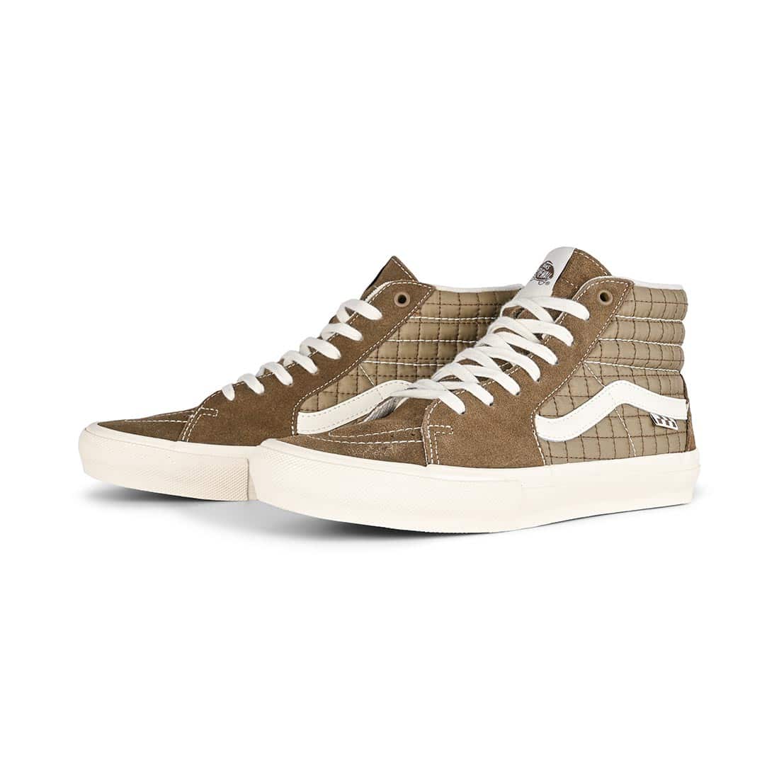 Vans Sk8 Hi Skate Shoes Quilted Brown Supereight