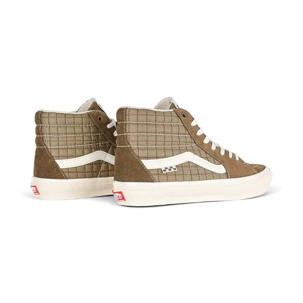 Vans Sk8-Hi Skate Shoes - Quilted Brown