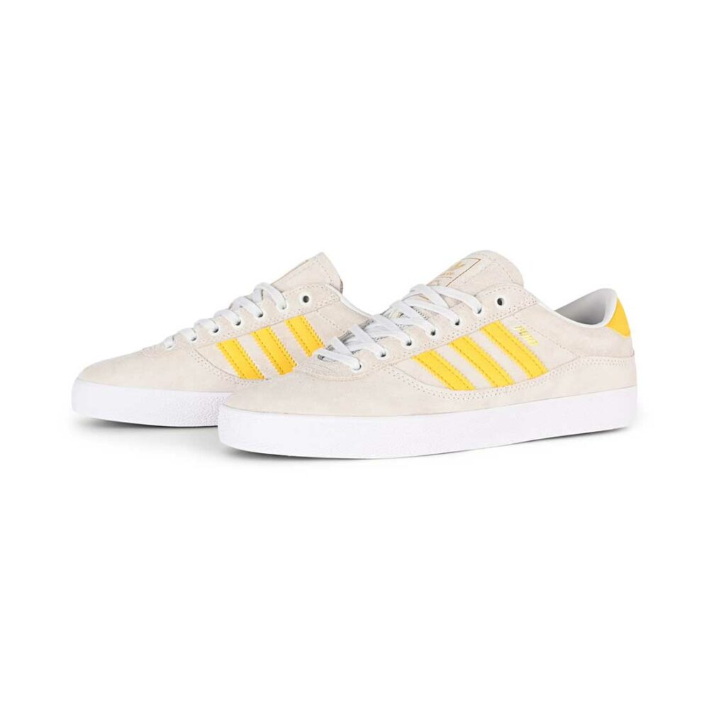 Adidas Puig Indoor Skate Shoes - Crystal White/Bold Gold/Cloud White