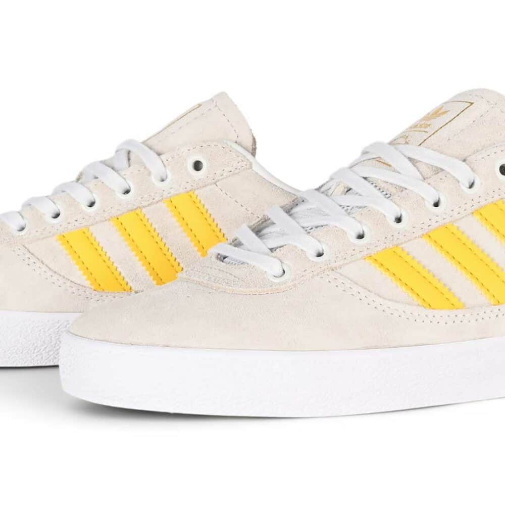Adidas Puig Indoor Skate Shoes - Crystal White/Bold Gold/Cloud White