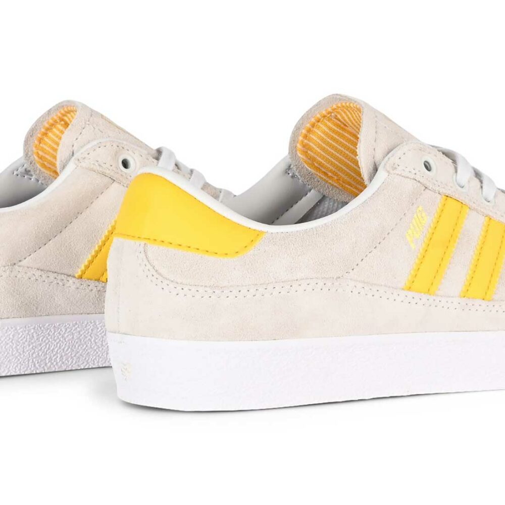 Adidas Puig Indoor Skate Shoes - Crystal White/Bold Gold/Cloud White