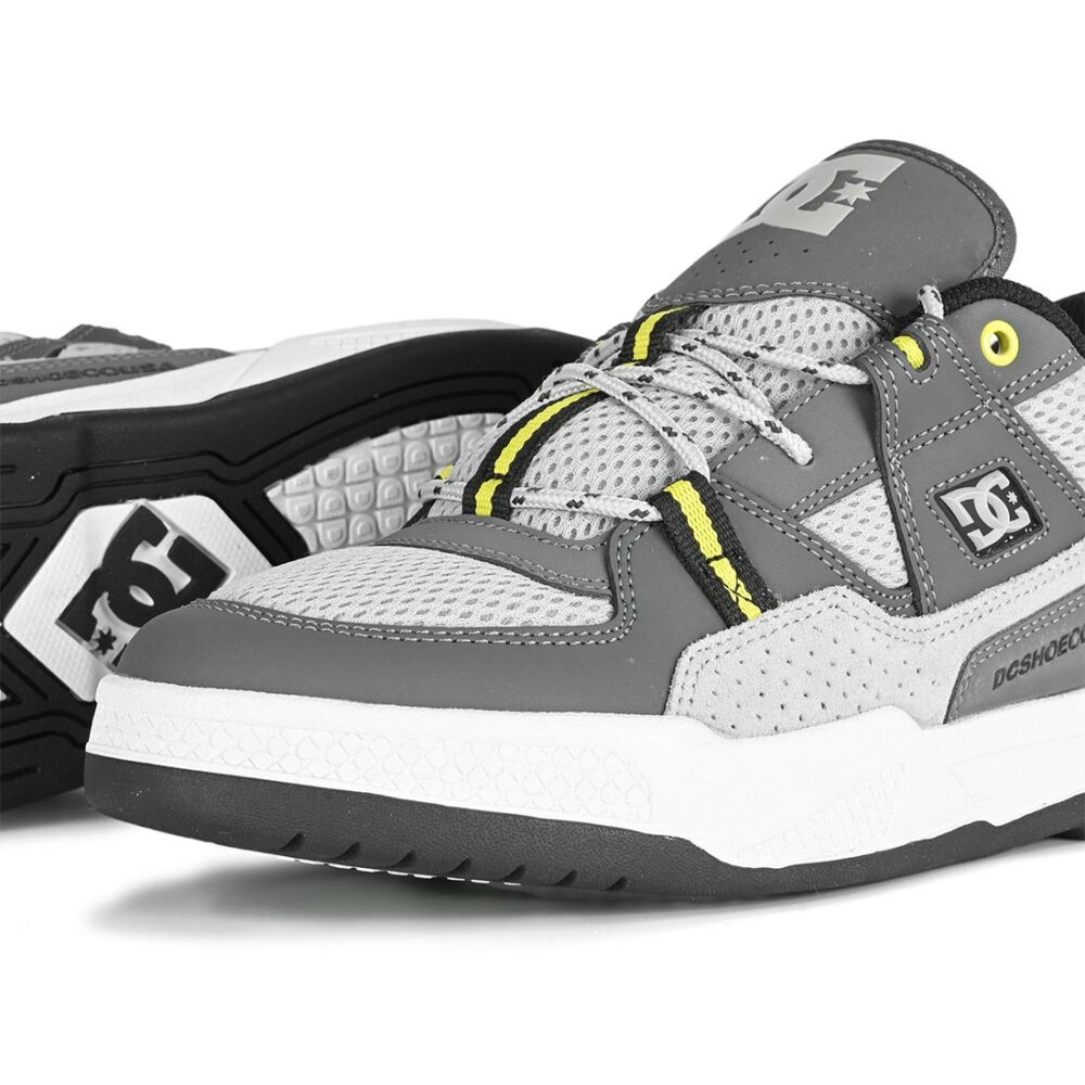 DC Construct Skate Shoes - White/Grey/Yellow