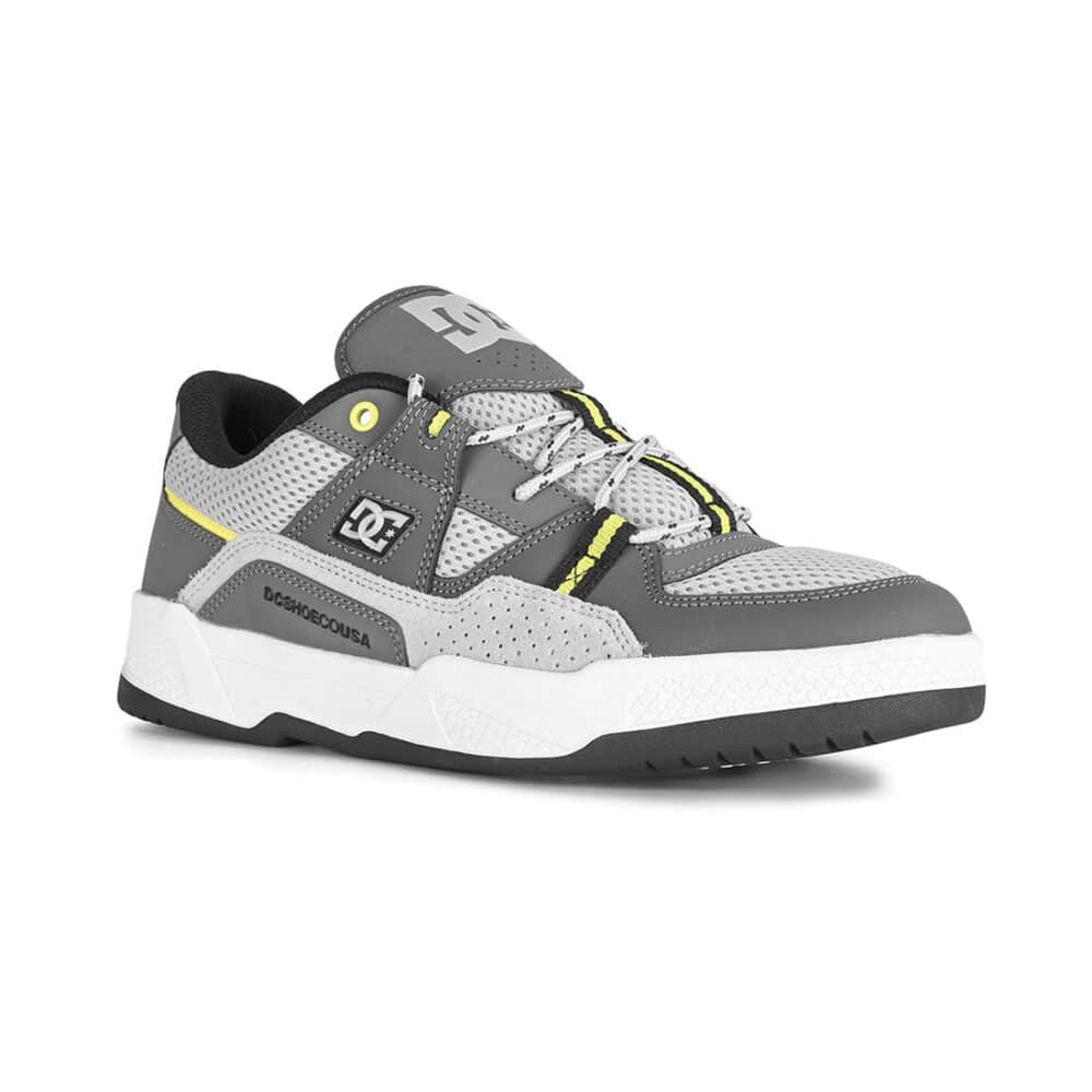 DC Construct Skate Shoes - White/Grey/Yellow