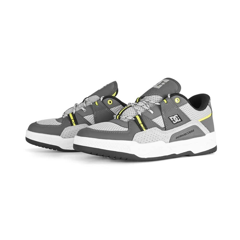 DC Construct Skate Shoes - White/Grey/Yellow