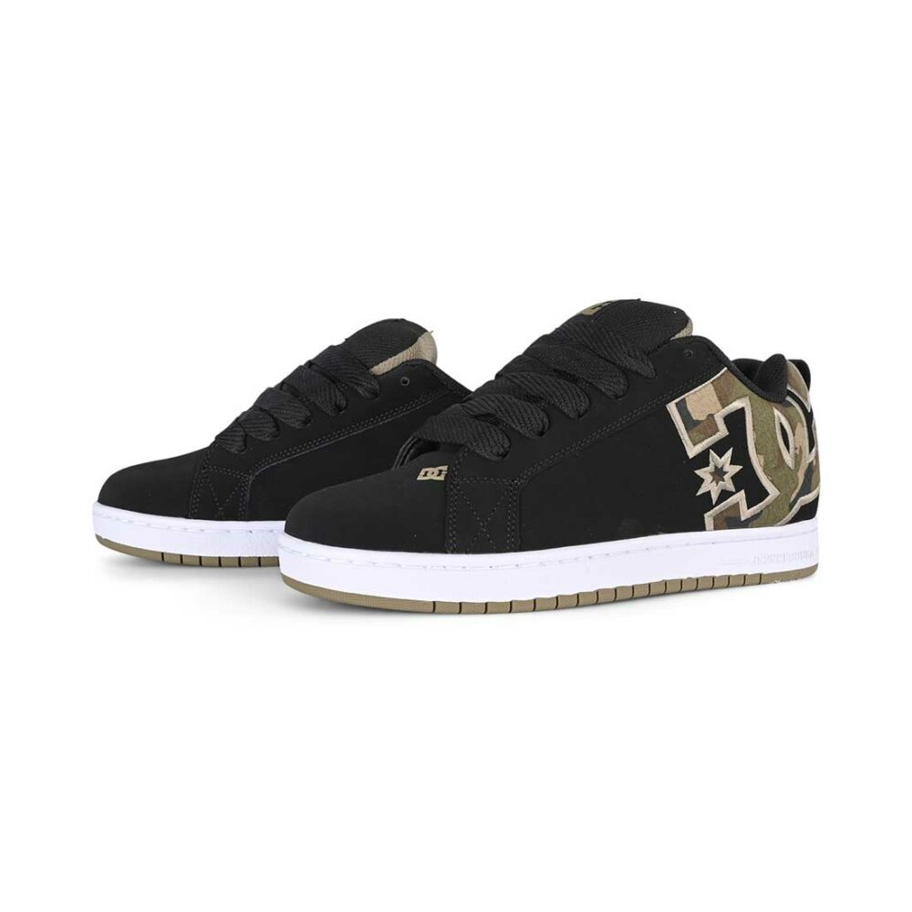 DC Court Graffik Skate Shoes - Black/Black/Green