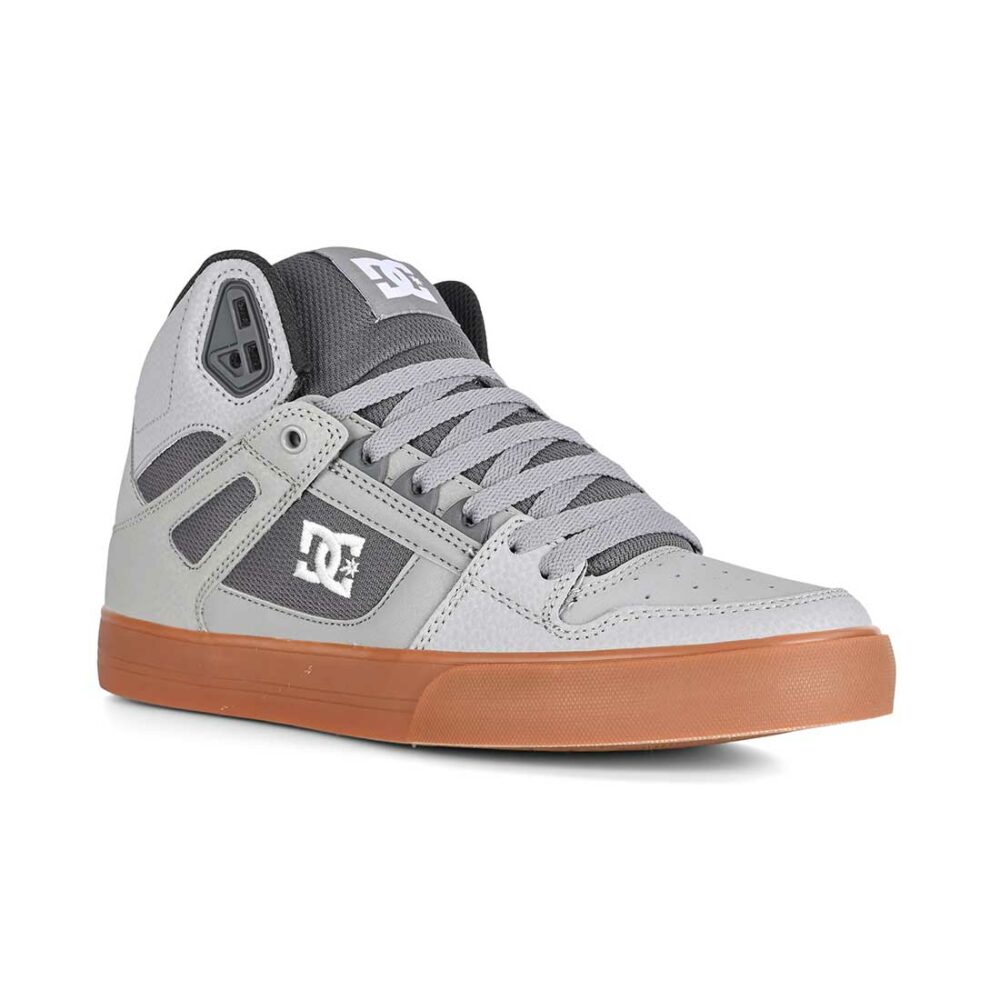 DC Pure High Top WC Skate Shoes - Grey/White/Grey