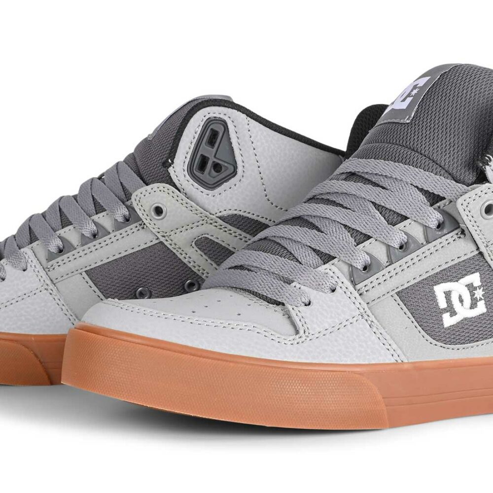 DC Pure High Top WC Skate Shoes - Grey/White/Grey