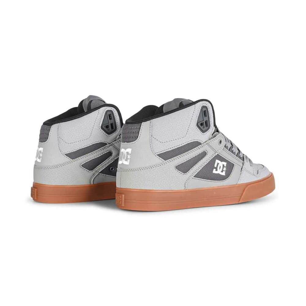 DC Pure High Top WC Skate Shoes - Grey/White/Grey