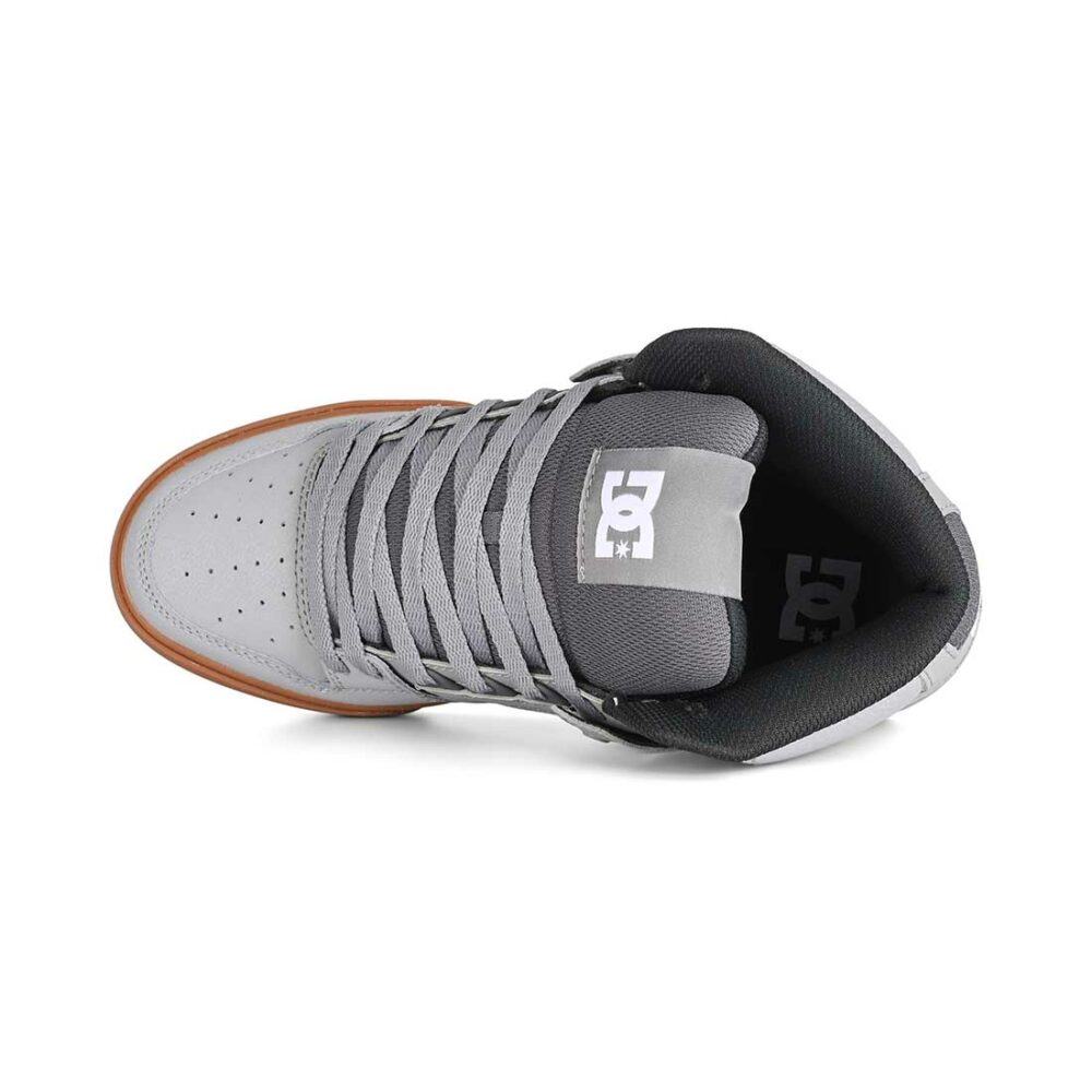 DC Pure High Top WC Skate Shoes - Grey/White/Grey