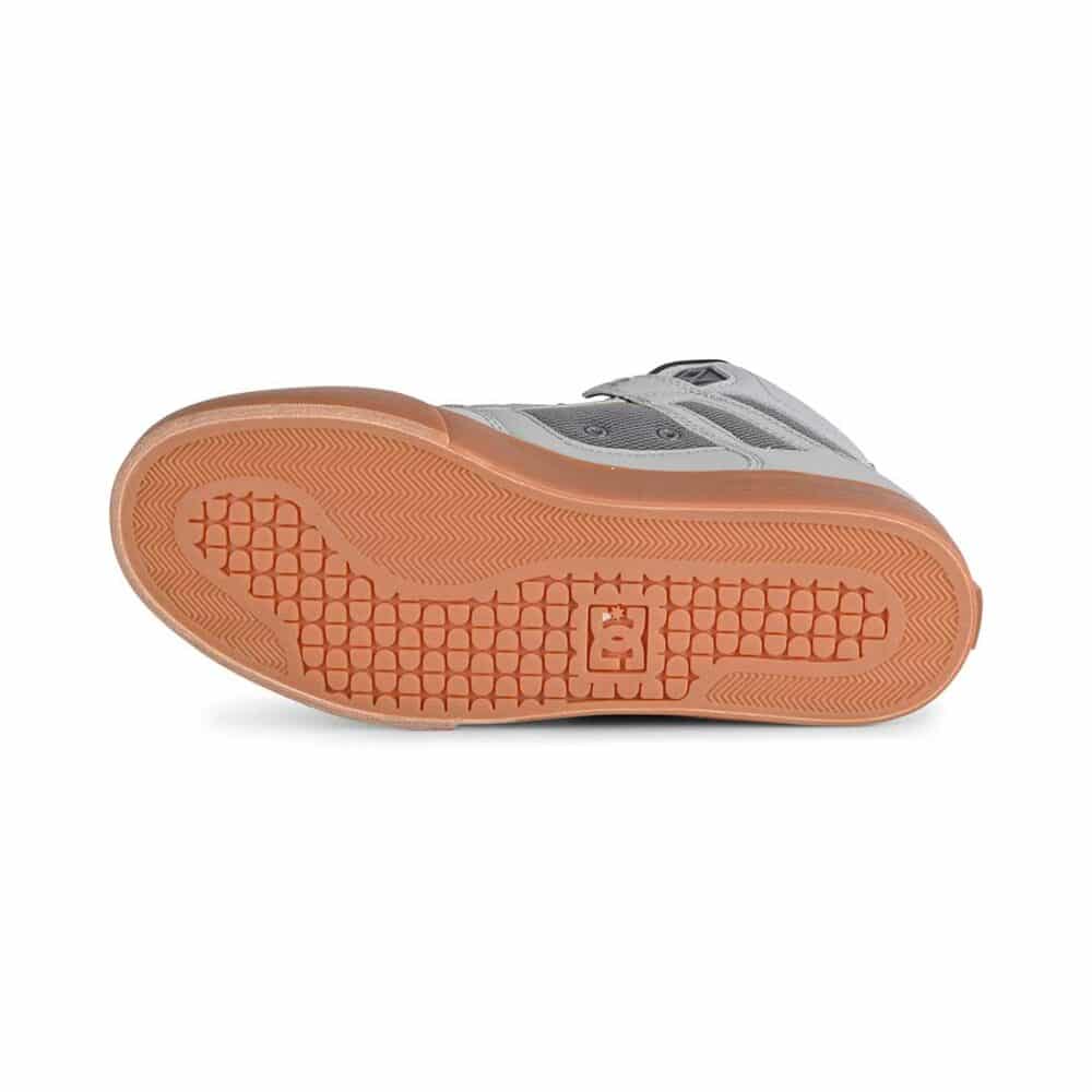 DC Pure High Top WC Skate Shoes - Grey/White/Grey