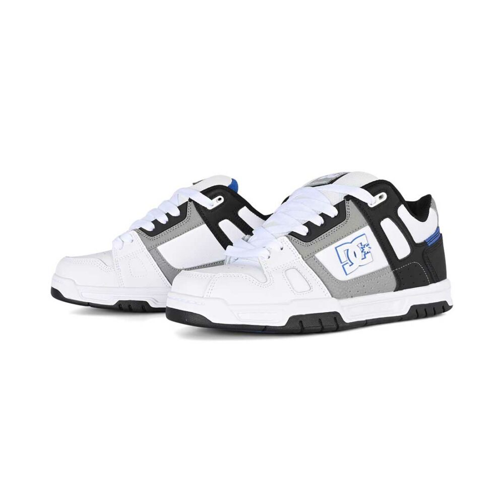DC Stag Skate Shoes - White/Grey/Blue (SP24)