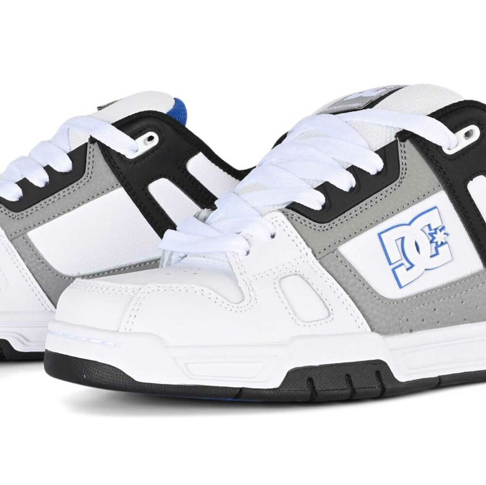 DC Stag Skate Shoes - White/Grey/Blue (SP24)
