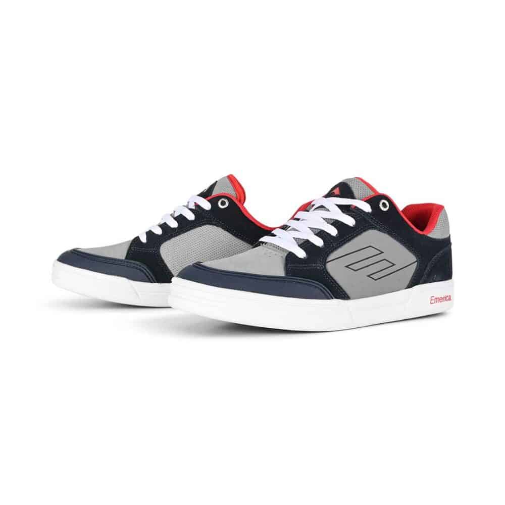 Emerica Heritic Skate Shoes - Navy/Grey/Red