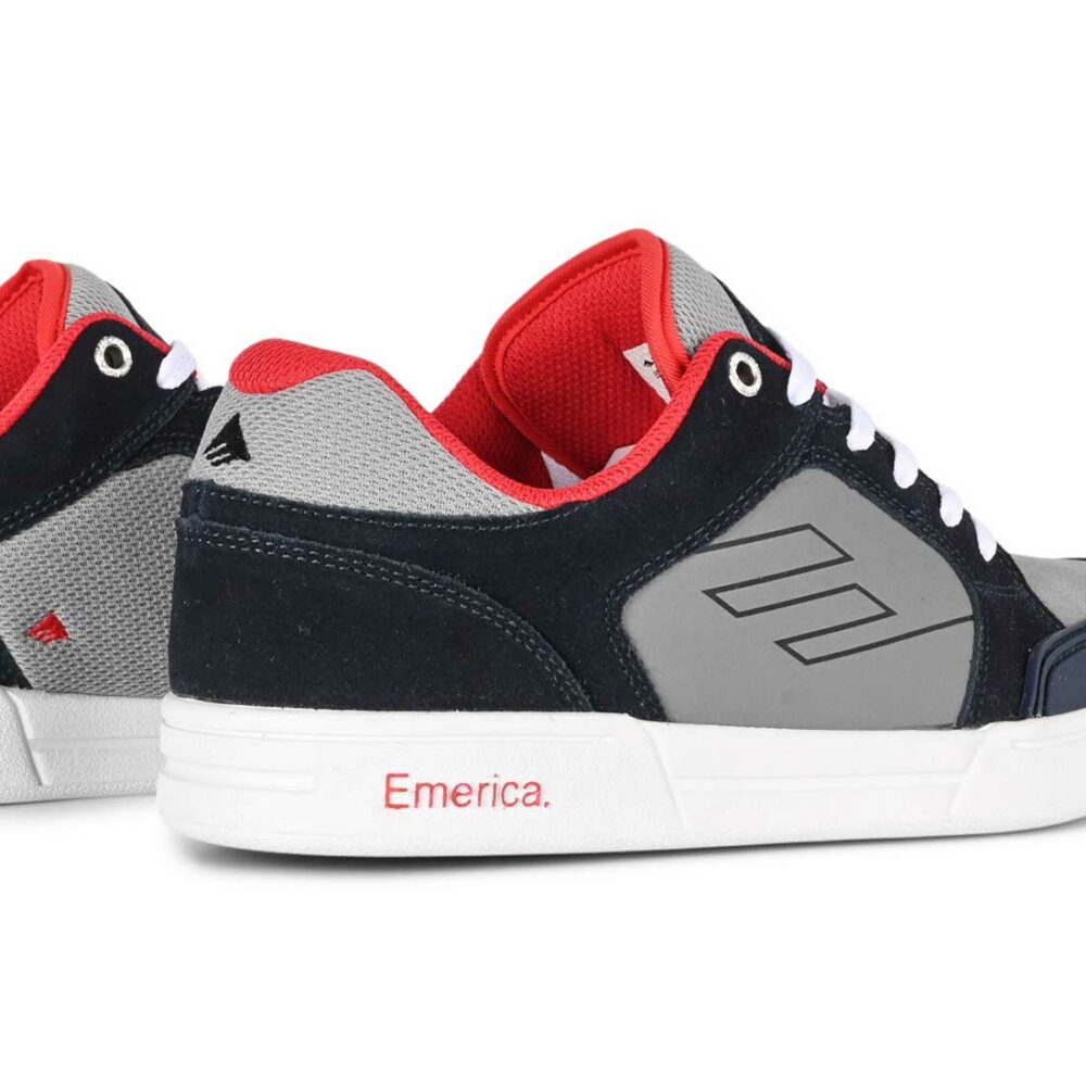 Emerica Heritic Skate Shoes - Navy/Grey/Red