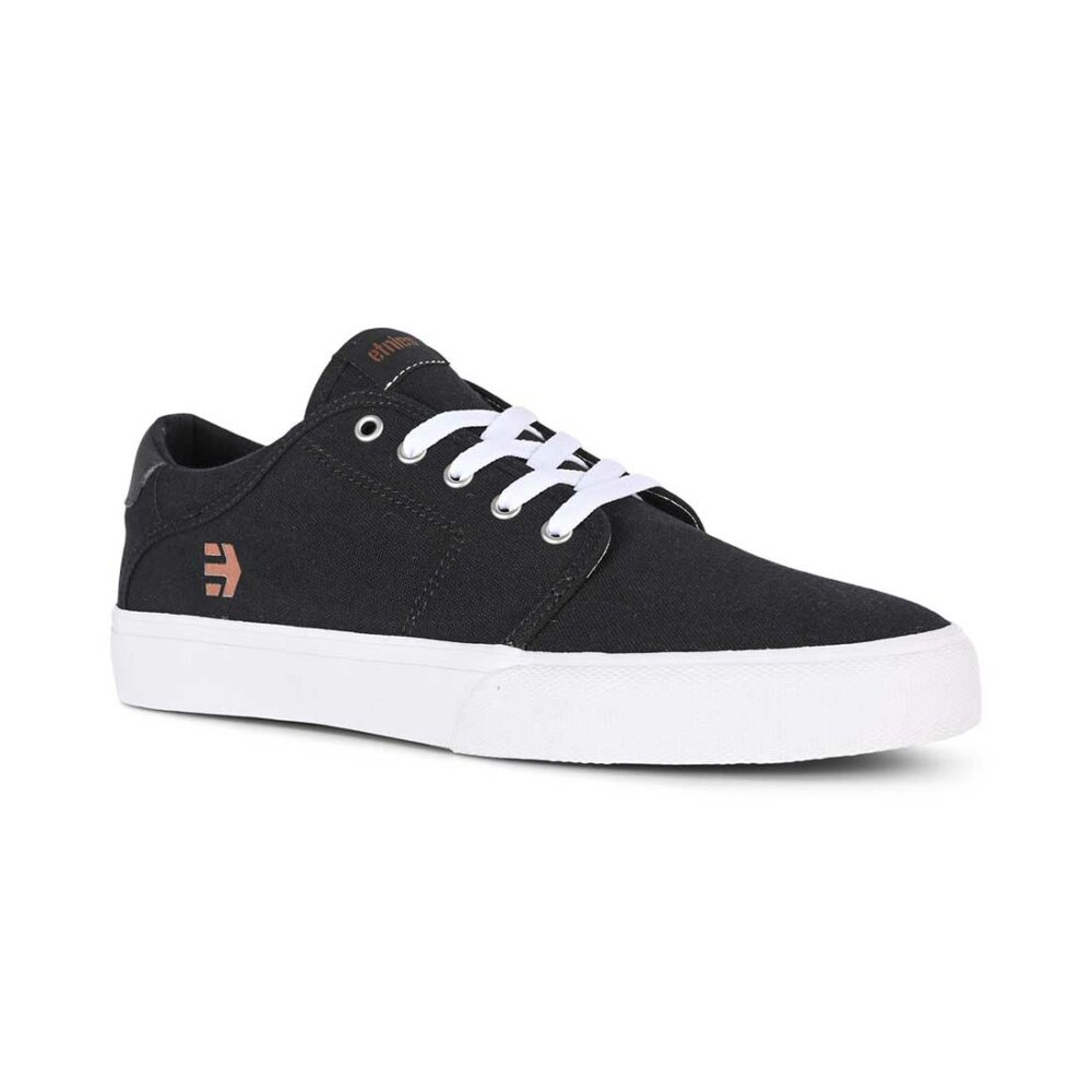 Etnies Barge Slim Skate Shoes - Black/White/Silver