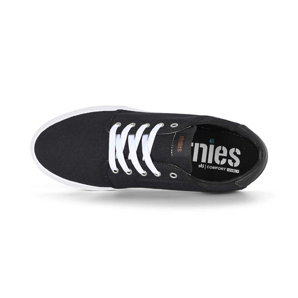 Etnies Barge Slim Skate Shoes - Black/White/Silver