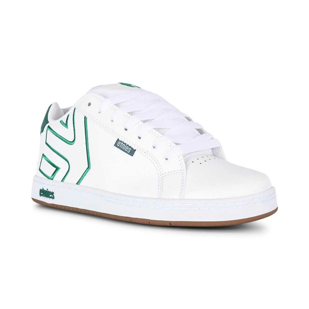 Etnies Fader Low Top Skate Shoes - White/Green