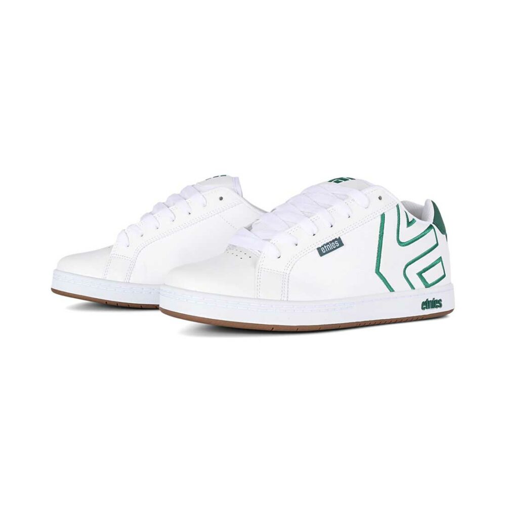 Etnies Fader Low Top Skate Shoes - White/Green