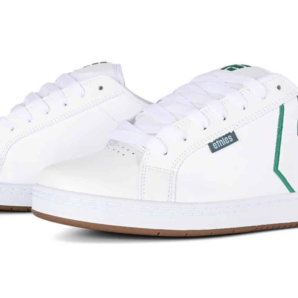 Etnies Fader Low Top Skate Shoes - White/Green