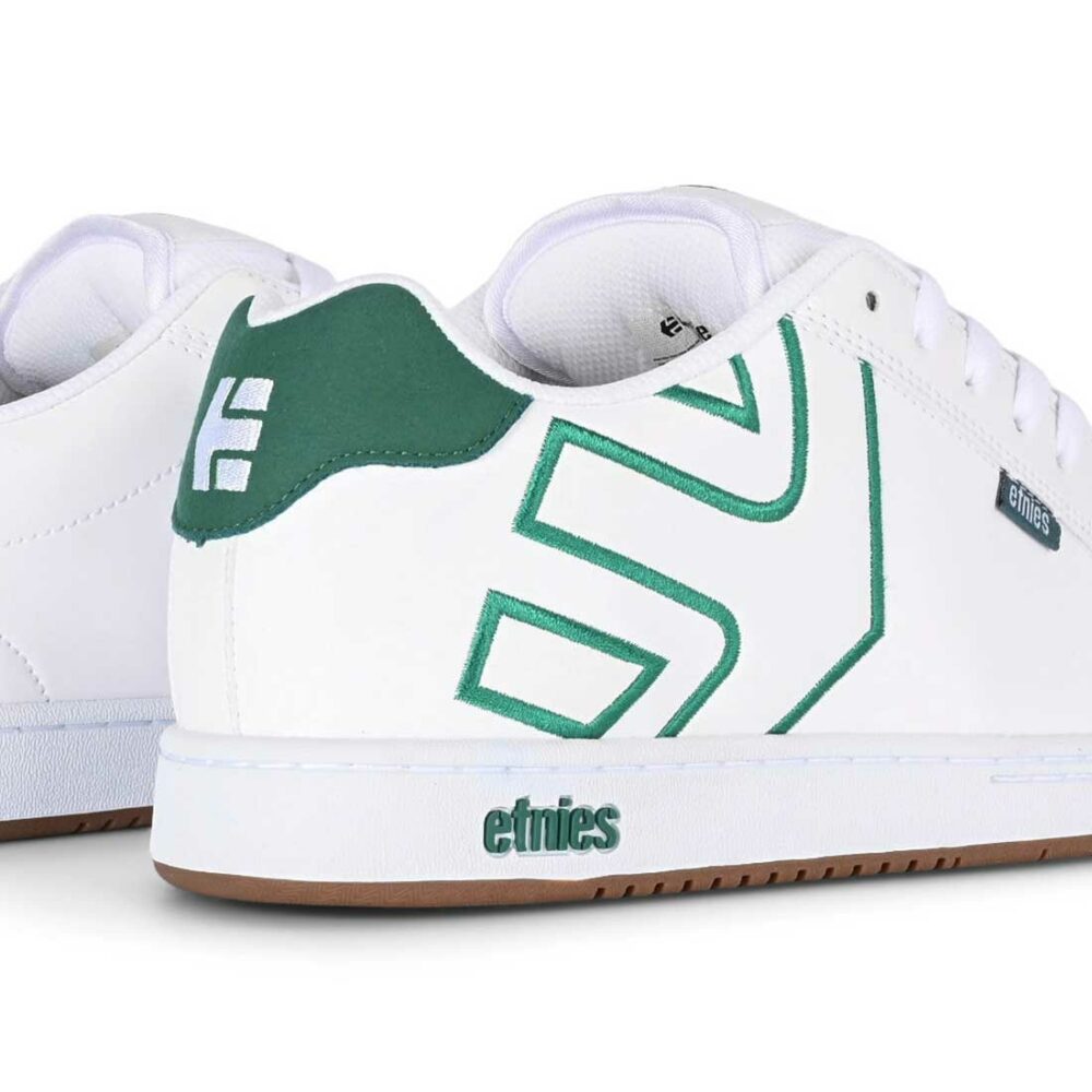 Etnies Fader Low Top Skate Shoes - White/Green