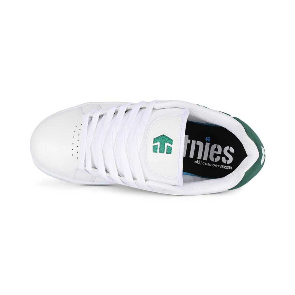 Etnies Fader Low Top Skate Shoes - White/Green