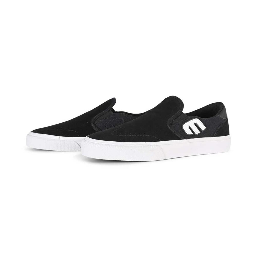 Etnies Lo-Cut Slip-On Skate Shoes - Black/White