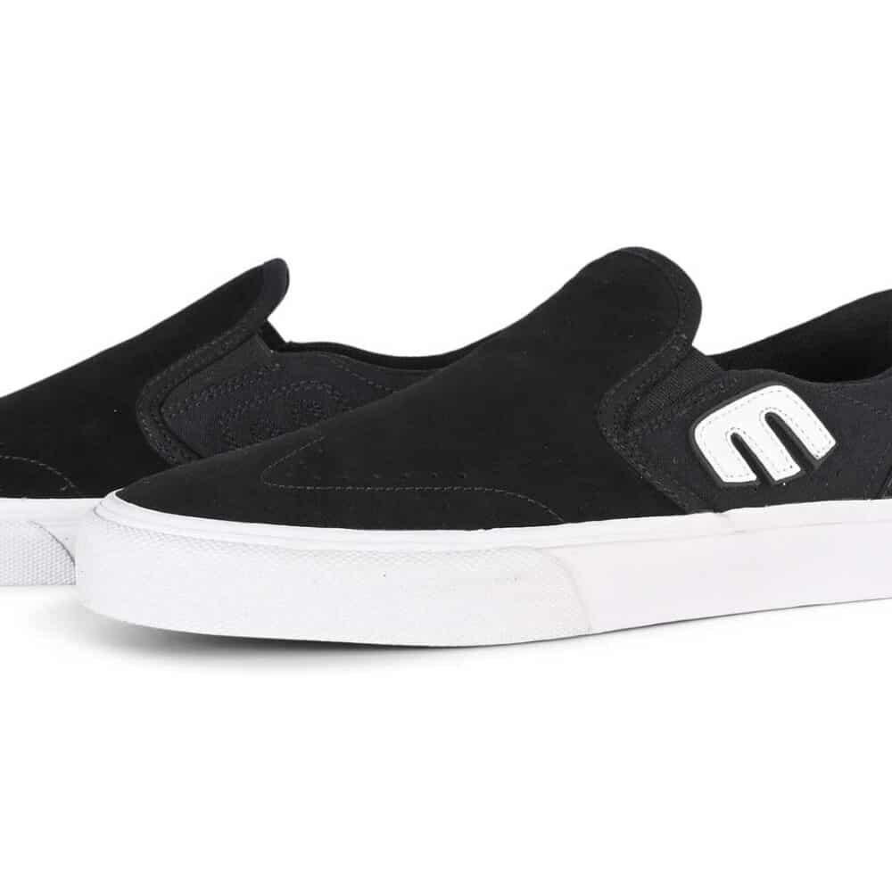 Etnies Lo-Cut Slip-On Skate Shoes - Black/White