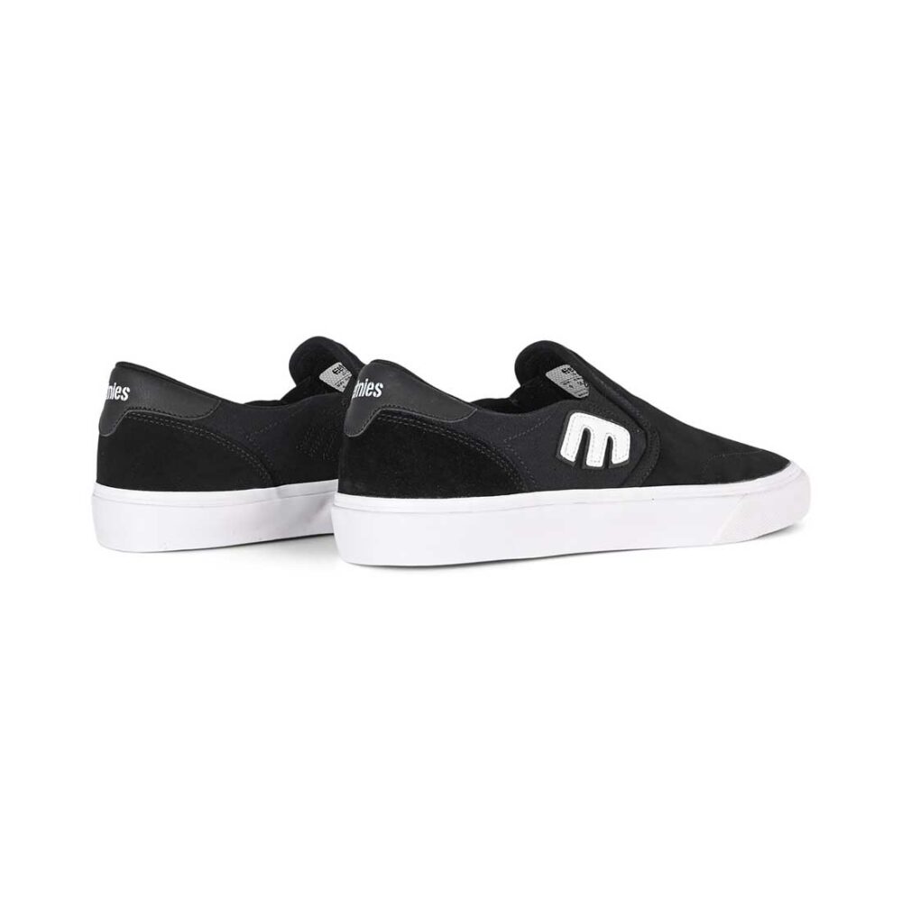 Etnies Lo-Cut Slip-On Skate Shoes - Black/White