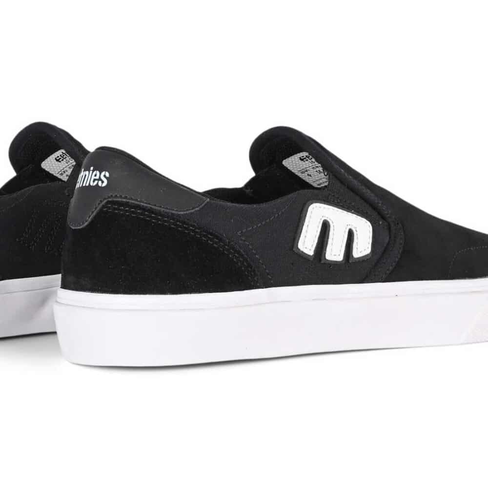 Etnies Lo-Cut Slip-On Skate Shoes - Black/White