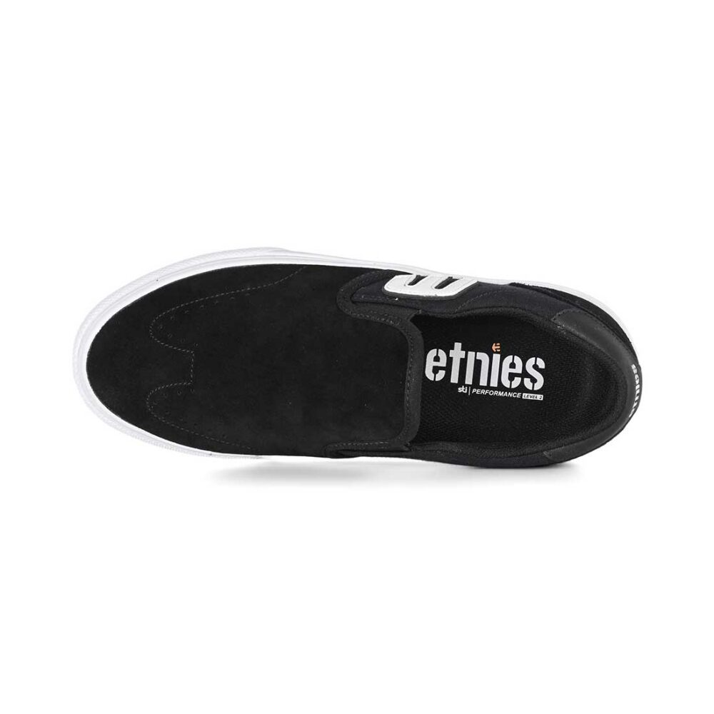 Etnies Lo-Cut Slip-On Skate Shoes - Black/White