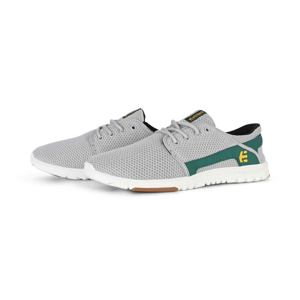 Etnies Scout Low Top Shoes - Light Grey/Yellow